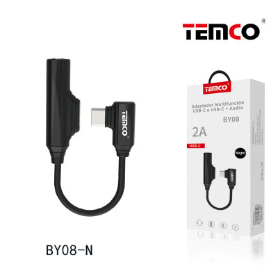 Adaptador Multifuncion USB-C a USB-C + Audio Negro