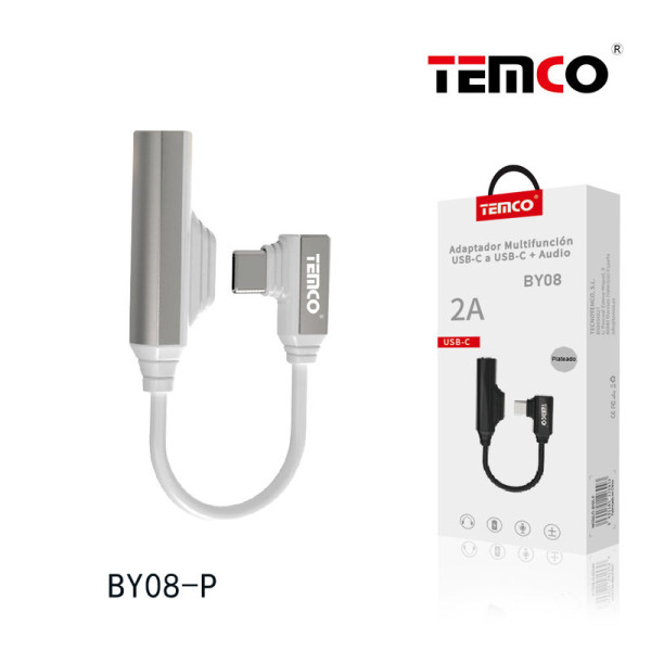 Adaptador Multifuncion USB-C a USB-C + Audio Plateado