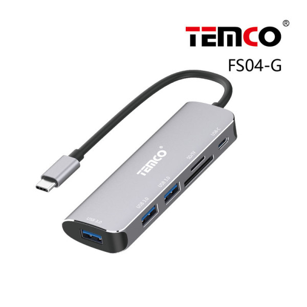 USB-C a HUB Multifuncion (USB 3.0+SD/TF+PD3.0)