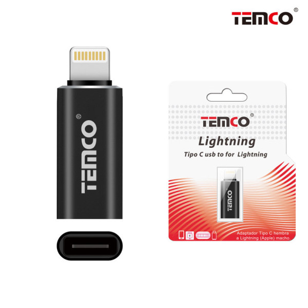 Adpatador Tipo C Hembra a Lightning Macho Negro