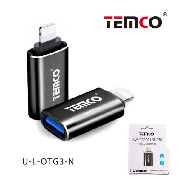 Adaptador OTG Hembra a Lightning a Macho Negro