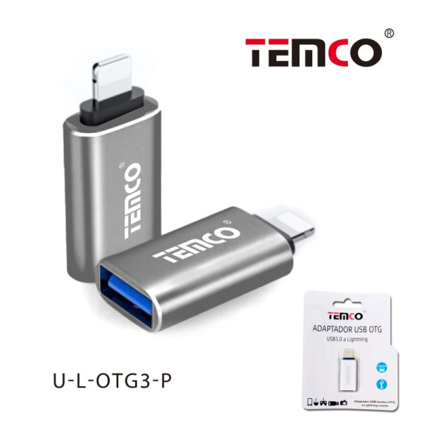 Adaptador OTG Hembra a Lightning a Macho Plateado