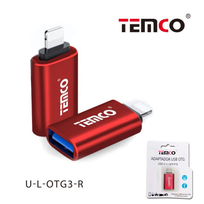Adaptador OTG Hembra a Lightning a Macho Rojo