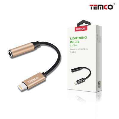 Cable Conector Hembra Audio Lightning Dorado