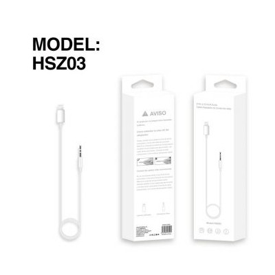 Adaptador lightning a Jack to 305 Aux Audio. Modelo HSZ03
