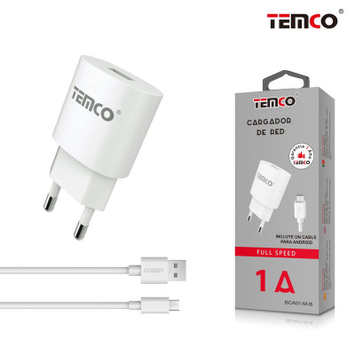Pack Cargador 1.0A+ Micro USB 1A 1m Blanco