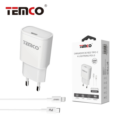 Cargador de Red Tipo C a Lightning 18W PD3.0