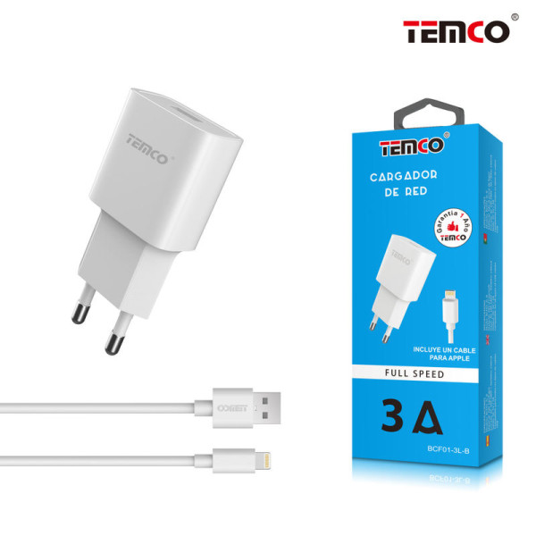 Pack Cargador 3A + Lightning 3A Blanco
