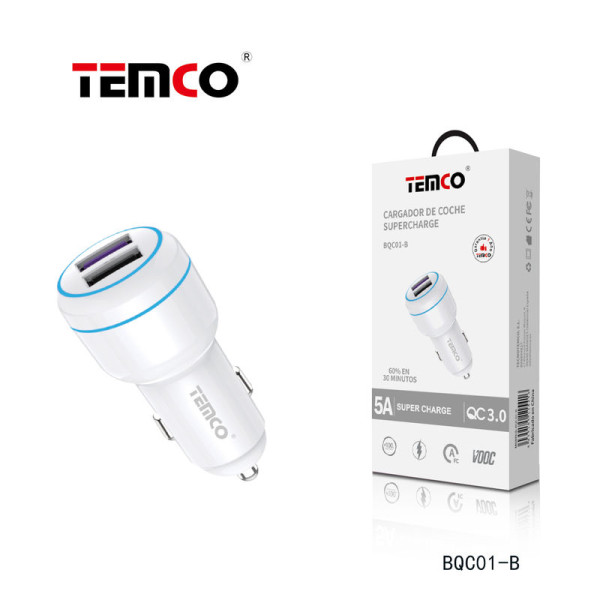 Cargador Coche 2 USB SuperCharge 5A Blanco