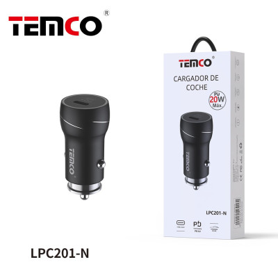 Cargador de Coche Type C con PD 3.0/ 20W-Negro
