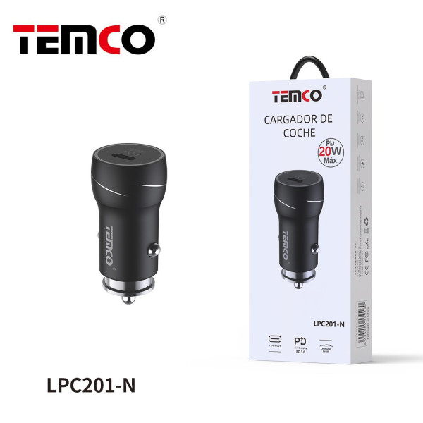 Cargador de Coche Type C con PD 3.0/ 20W-Negro