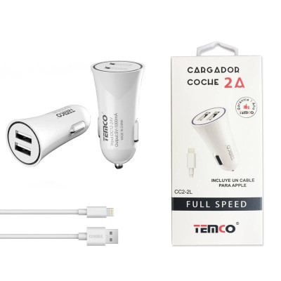 Cargador de Coche con Cable iPHONE 2A