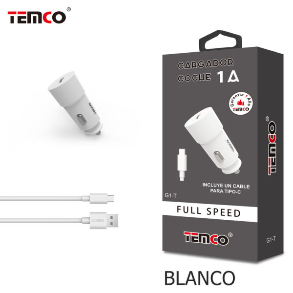 Cargador de Coche con Cable type C 1A