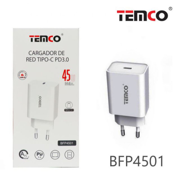 Cargador de Red Tipo C 45W PD3.0