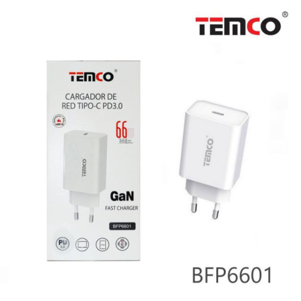 Cargador de Red Tipo C 66W PD3.0