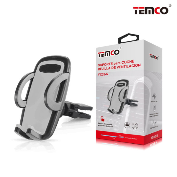 Soporte de Coche para la Rejilla de Ventilacion, Negro