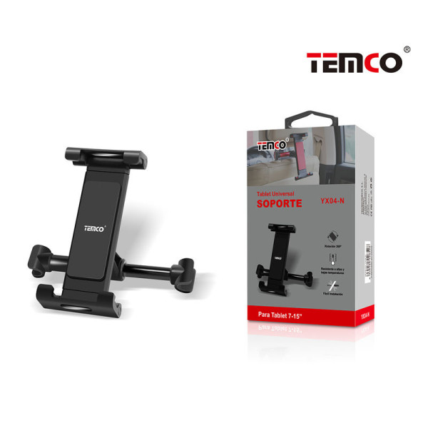 Soporte de Tablet de 7-15¨ ReposaCabezas de Facil Inclinacion, Negro