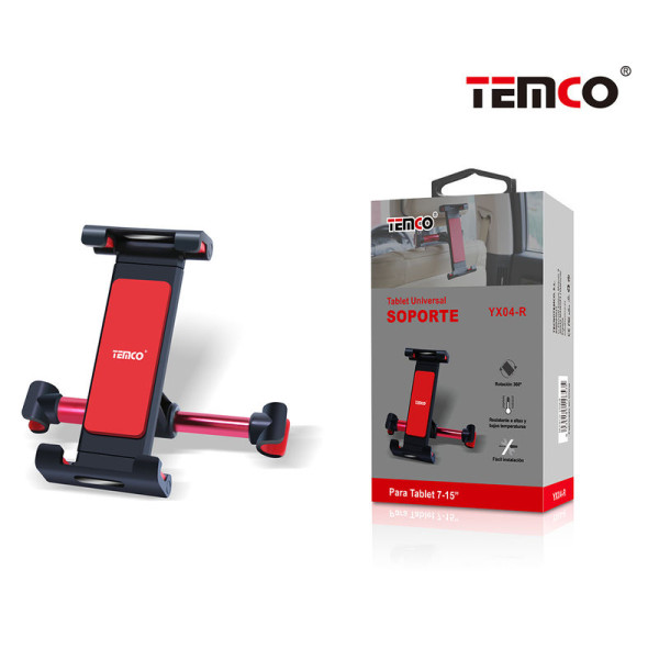 Soporte de Tablet de 7-15¨ ReposaCabezas de Facil Inclinacion, Rojo