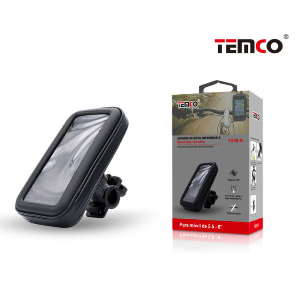 Soporte Movil Impermeable para Bicicleta/Moto (5.5-6") Negro