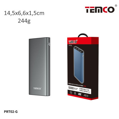 Bateria Externa 10000 mAh 2.1A Gris