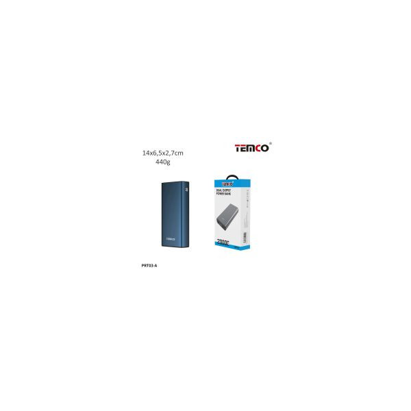 Bateria Externa 20000 mAh Metalica 2.1A Azul