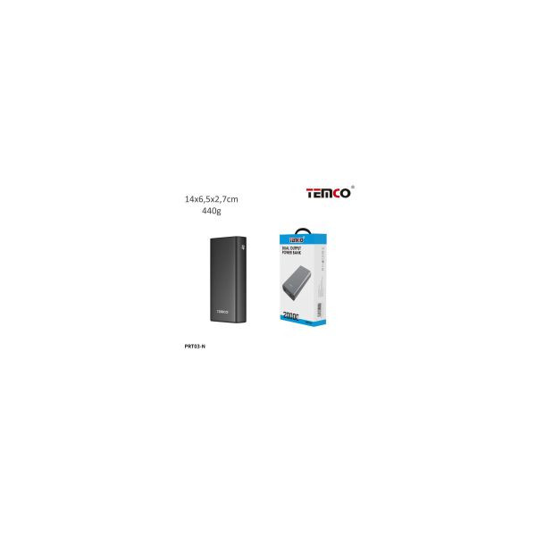 Bateria Externa 20000 mAh Metalica 2.1A Negro