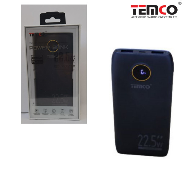 Bateria Externa 20000 mAh QC22.5W+PD20W Negro