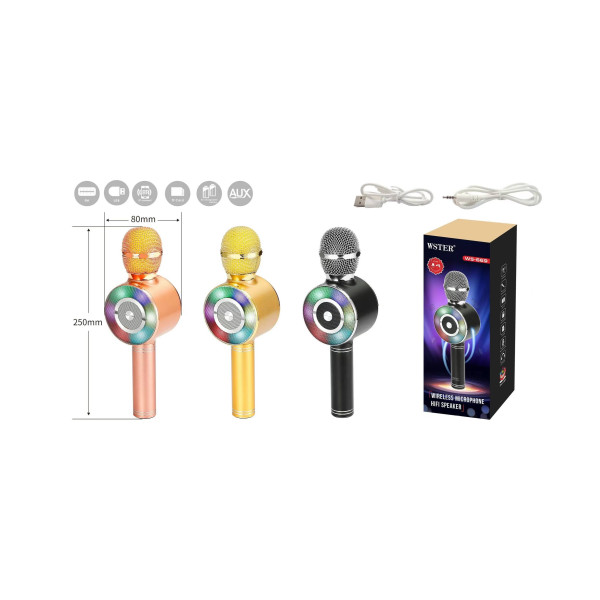 Microfono con Entrada USB/TF Card/Aux y Radio FM (250*80mm)