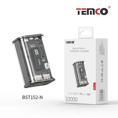 Bateria Externa 10000 mAh PD 20W + QC 22.5W Negro