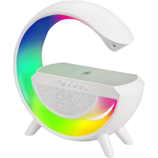 Altavoz Bluetooth con Luz G Grande, Cargador Inalambrico, Luz de Ambiente.
