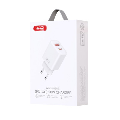 CE12 (EU) Cargador de Carga Rapida USB-C 20W/USB-A de 18W Estandar Europeo