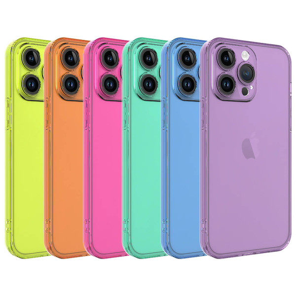Estojo TPU Colorido com lente Protetora para iPhone 14 Pro Max