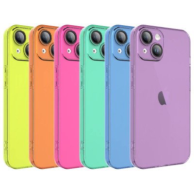 Estojo TPU Colorido com lente Protetora para iPhone 14