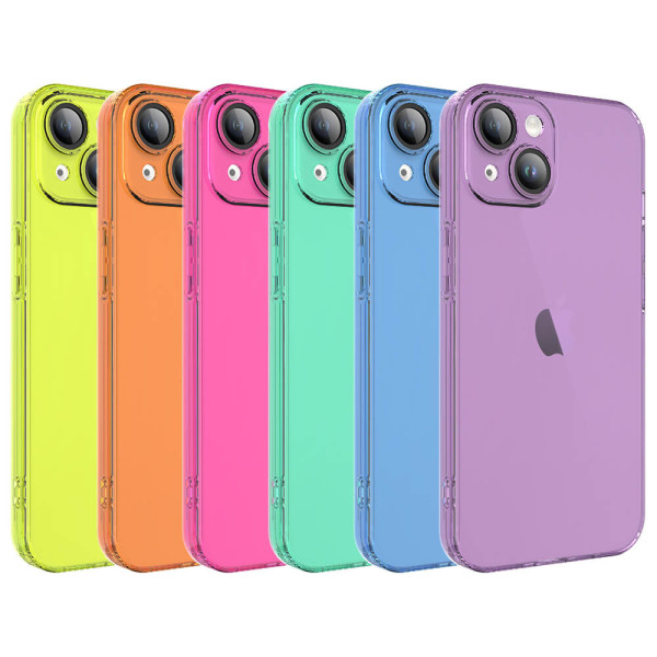 Estojo TPU Colorido com lente Protetora para iPhone 14 Plus