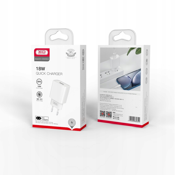 Cargador Con Cable USB A Type-c 18W XO-CE02D En Blanco