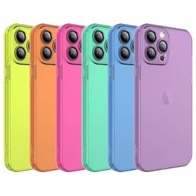 Estojo TPU Colorido com lente Protetora para iPhone 13 Pro