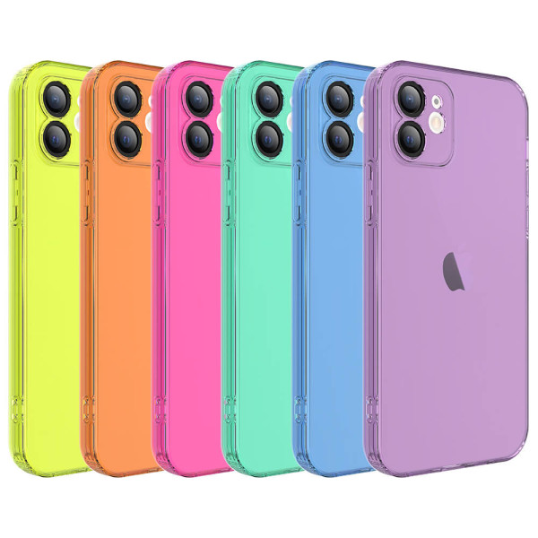 Colored TPU Case with Protective Lens for iPhone 12