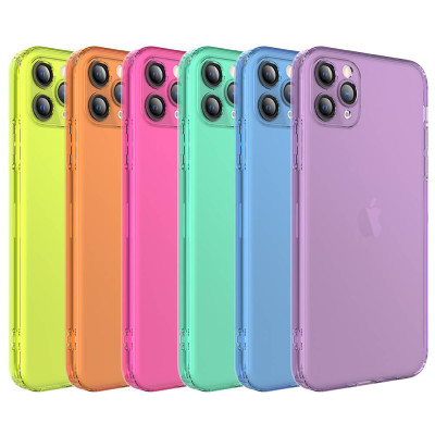 Colored TPU Case with Protective Lens for iPhone 11 Pro