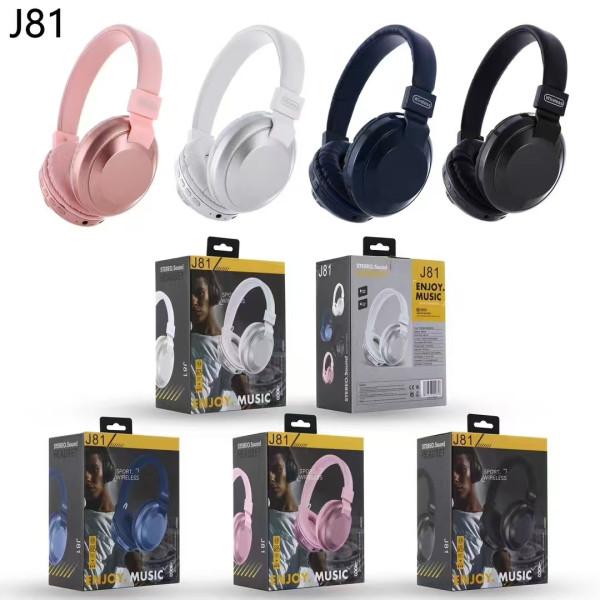 Casco Auriculares Bluetooth J81, Bluetooth 5.3, Sonido HiFi Estéreo, Batería de 300mAh para Larga Duración