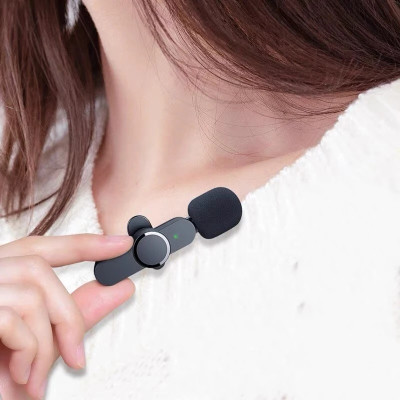 Micrófono Lavalier Inalámbrico con Interfaz Tipo C, Ideal para Reuniones, Grabación en Vivo y Vlogs