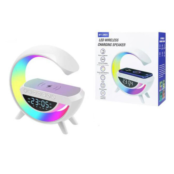 Lámpara LED BT-3401 con Cargador Inalámbrico y Altavoz Bluetooth Integrado