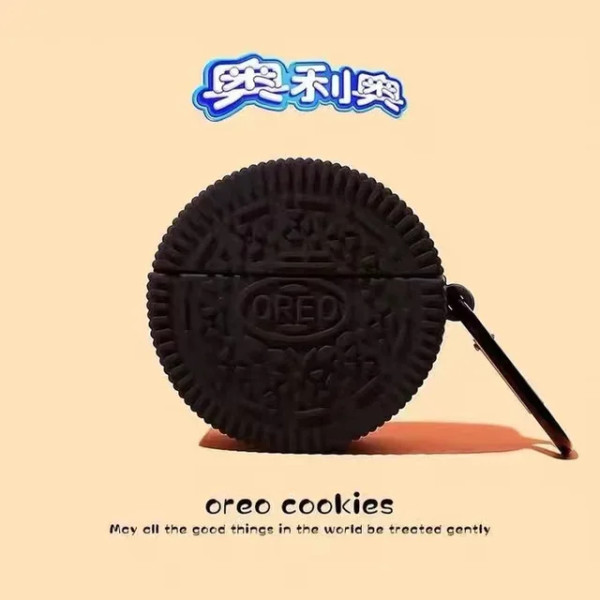 Funda 3D para AirPods 1, 2 y Pro 2, Diseño de Oreo , Protección Completa