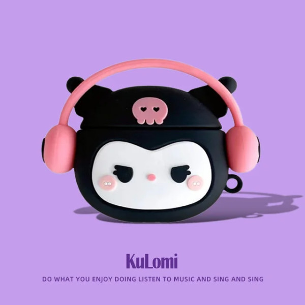 Funda 3D para AirPods 1, 2 y Pro 2, Diseño de KUROMI , Protección Completa