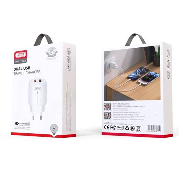L111(EU) Cargador con LED 2USB-A 2.4A
