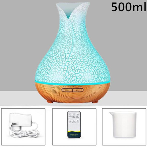 Humidificador difusor de aroma en forma de jarrón con luz LED grande modelo 029L
