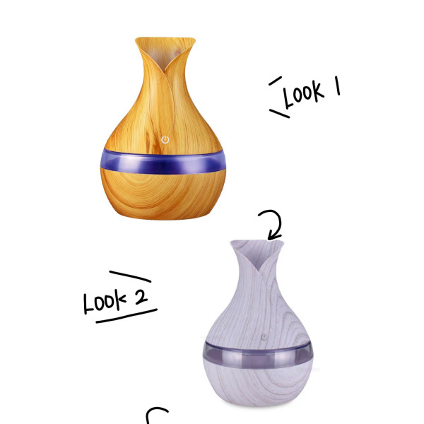 Humidificador difusor de aroma en forma de jarrón con luz LED grande modelo J-066