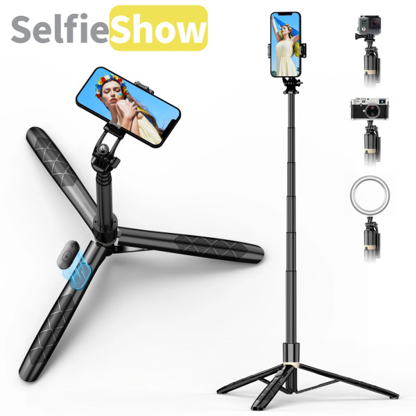 Palo selfie Q16 diseño compacto y ligero con conexión Bluetooth