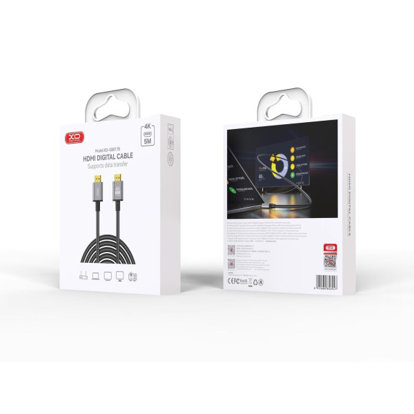 GB017B HDMI to HDMI Metal Adapter Cable 5M conexión duradera y de alta calidad para transmisión