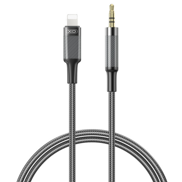 NB-R279A IP to 3.5mm Audio Cable conexión resistente para dispositivos Lightning y auriculares 3.5mm en negro