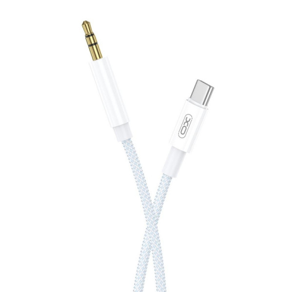NB-R211B Type-C to 3.5mm cable blanco conexión duradera para dispositivos Type-C y auriculares 3.5mm
